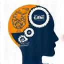 Een brein met tandwielen icoon.