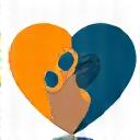 Een hartje met een hondenpoot erin icoon.